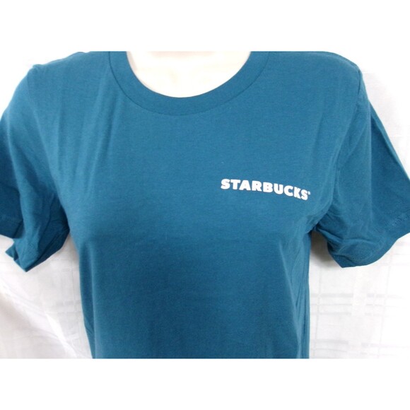 Starbucks Employee T Shirt Blue Rainbow Coffee Unisex Size XS New - Picture 3 of 4